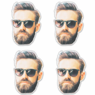 Sticker Visage du marié, soirée de célibat drôle 4 visages