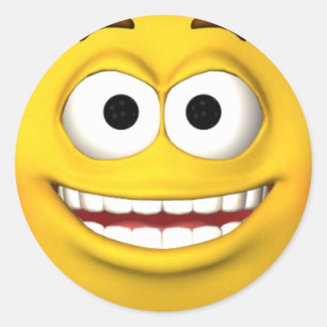 Sticker Visage Excité (Devant)