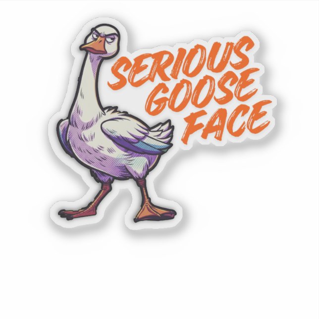 Sticker Visage Sérieux d'Oie (Devant)