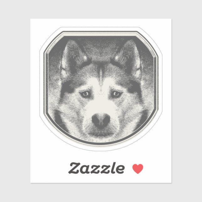 STICKER VISAGE SIBÉRIEN HUSKY (Feuille)
