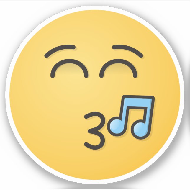 Sticker Visage sifflant avec yeux souriants (Devant)