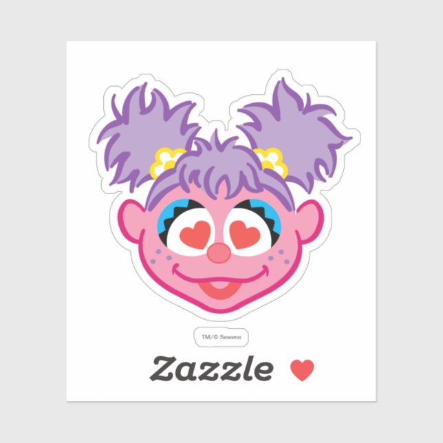 Sticker Visage souriant Abby aux yeux en forme de coeur (Feuille)