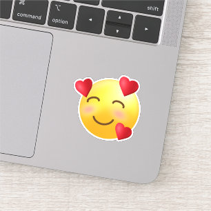 Sticker Visage souriant avec Coeurs Emoji
