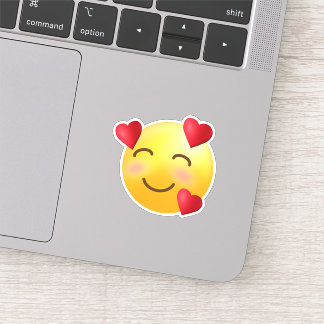 Sticker Visage souriant avec Coeurs Emoji
