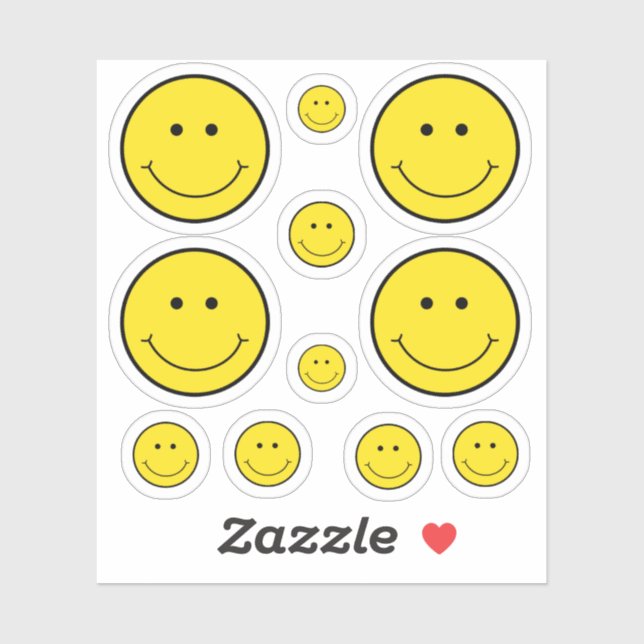 Sticker Visage souriant jaune (Feuille)