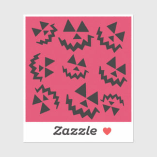 Sticker Visages de lanterne rose et noir Jack o’