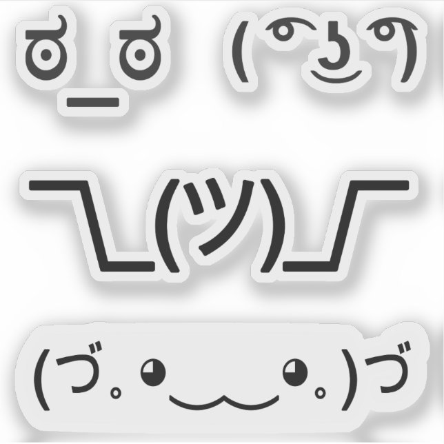 Sticker Visages Kawaii Emoji émoticônes textuelles 4x ense (Devant)