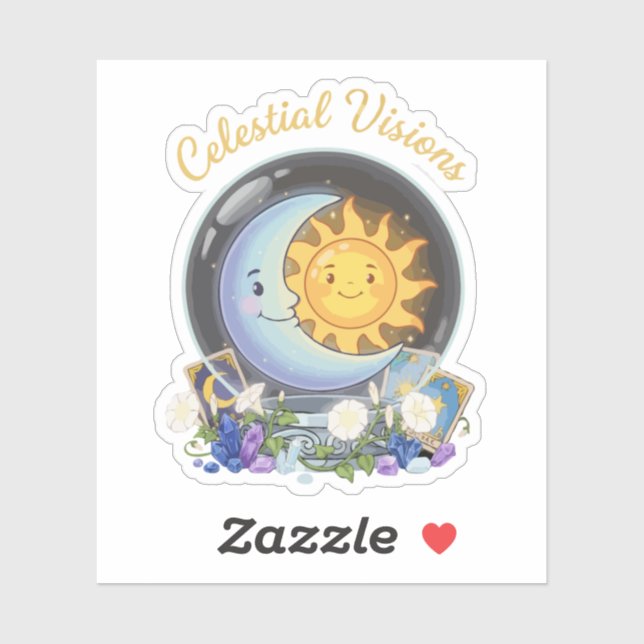 Sticker Visiones Célestes | Tarot Cristal Soleil et Lune M (Feuille)