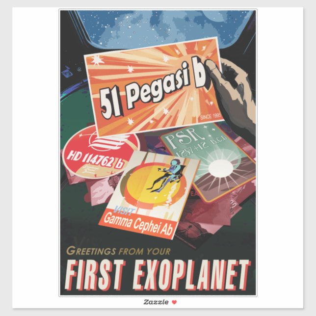 Sticker Visit First Exoplanet Found Outside Solar System  (Feuille)