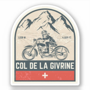 Sticker Visite en moto du Col de la Givrine swiss-alps