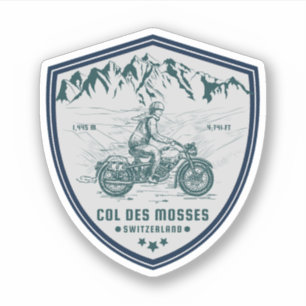 Sticker Visite en moto du Col des Mosses alpes suisses