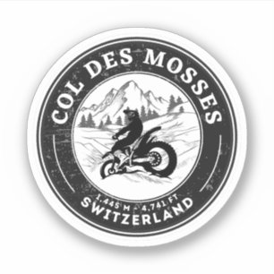 Sticker Visite en moto du Col des Mosses alpes suisses
