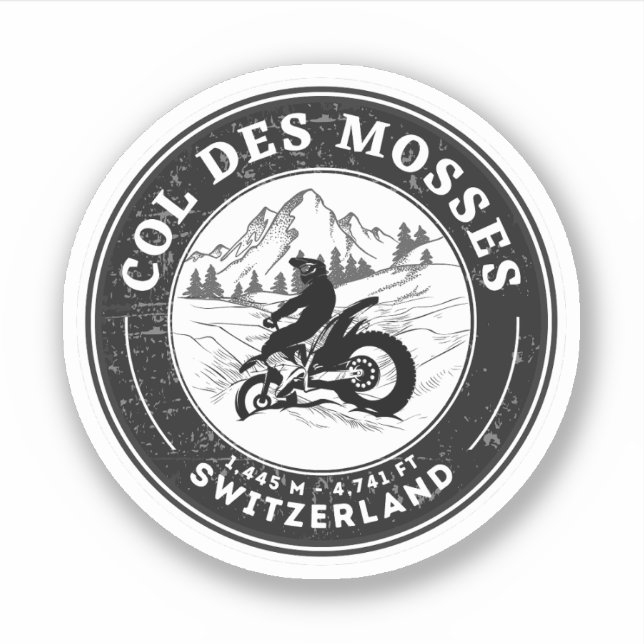 Sticker Visite en moto du Col des Mosses alpes suisses (Devant)