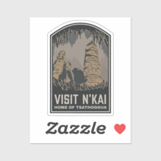 Sticker Visitez N'kai Travel Poster Lovecraft Tsathoggua