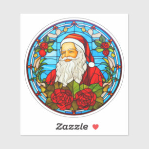Sticker Vitrail ornement Père Noël de Noël-67673