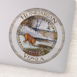 Sticker Vizsla hongroise, canards de chasse en hiver