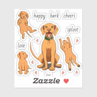 Sticker Vizsla Love Dessins stylisés et Phases personnalis