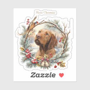 Sticker Vizsla Noël