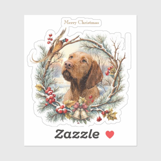 Sticker Vizsla Noël  (Feuille)