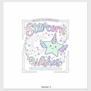 Sticker Vœux de licorne Starcorn Adorable Vêtement Graphiq