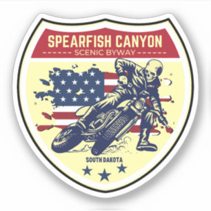STICKER VOIE SCENIQUE DE SPEARFISH CANYON MOTOCYCLISME