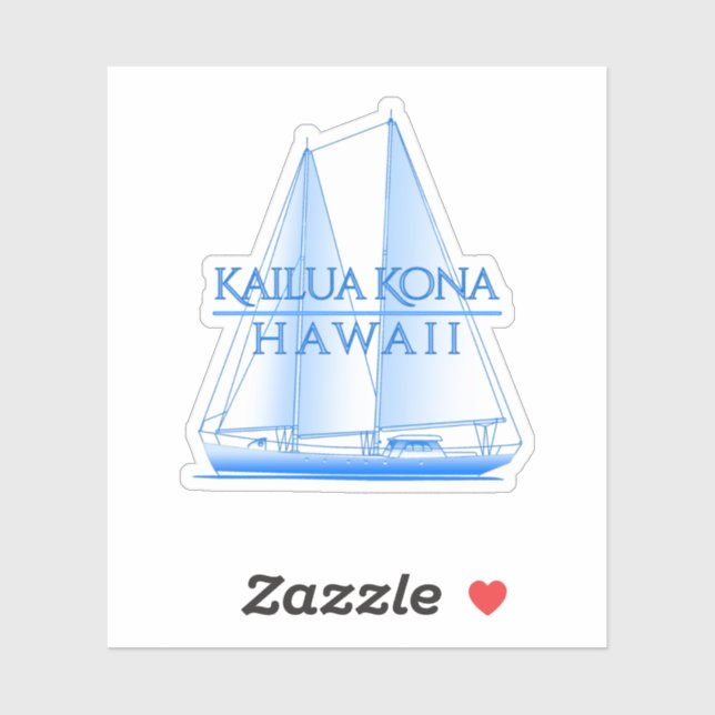 Sticker Voile nautique côtière de Kailua Kona (Feuille)