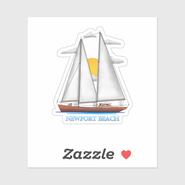 Sticker Voile nautique côtière de Newport Beach (Feuille)