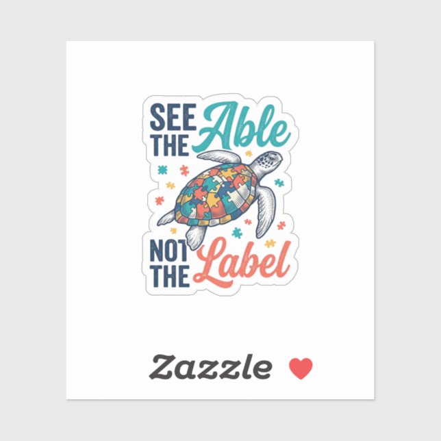 Sticker Voir la conception du t-shirt de sensibilisation a (Feuille)