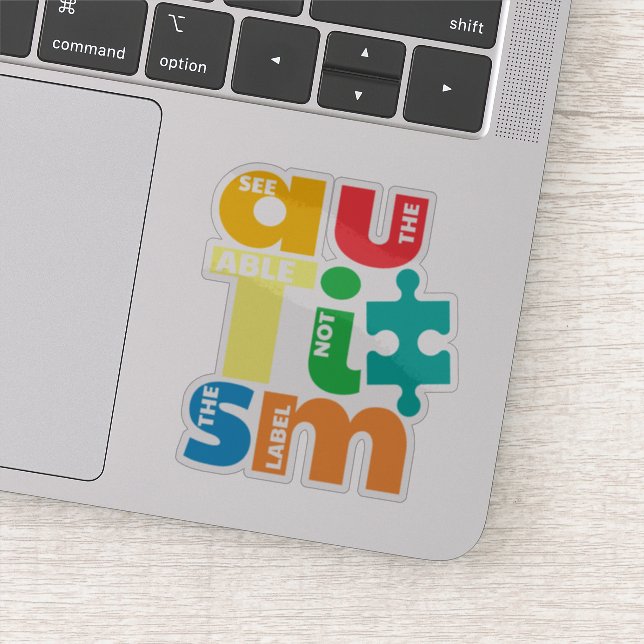 Sticker Voir La Table Pas La Sensibilisation sur l'autisme (Détail)