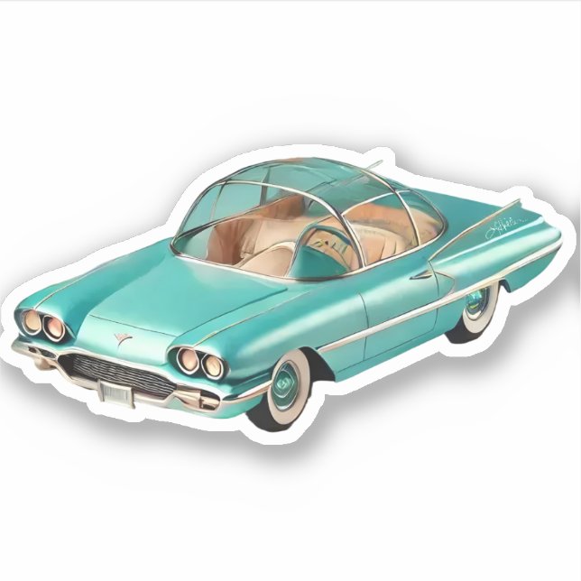 Sticker Voiture de concept atomique du milieu du siècle (Devant)