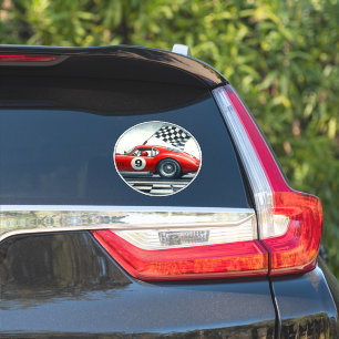 Sticker Voiture de course à numéro personnalisable