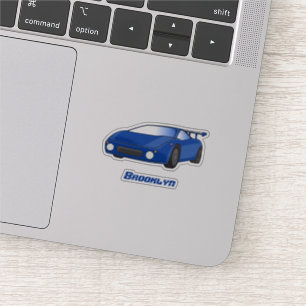 Sticker Voiture de sport bleue avec illustration d'aile aé