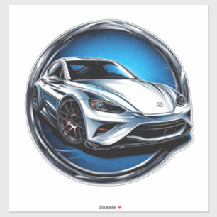 Sticker Voiture de sport de course stylisée