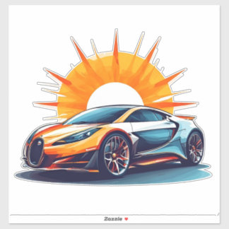 Sticker Voiture de sport de course stylisée
