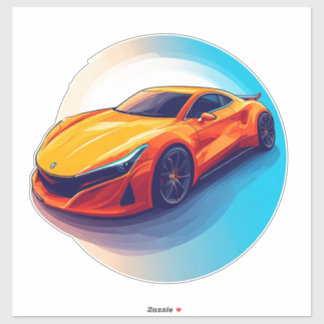 Sticker Voiture de sport vibrante au design moderne