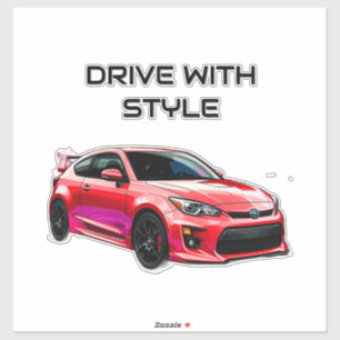 Sticker Voiture de sport vibrante avec éclaboussure de cou