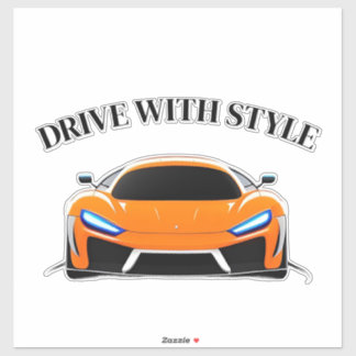 Sticker Voiture de sport vibrante avec néon lumineux