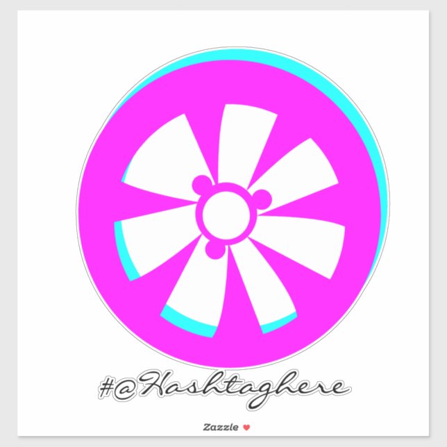 Sticker Voiture Neon Rim Rose Noir (Feuille)