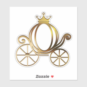 Sticker Voiture Royale en Or de la Princesse Histoire Bleu