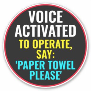 Sticker Voix Activée Pour Exploiter Dire Serviette Papier