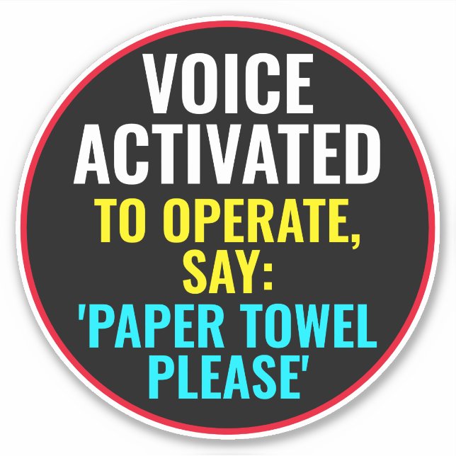 Sticker Voix Activée Pour Exploiter Dire Serviette Papier  (Devant)