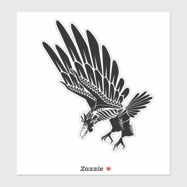 Sticker Vol de l'aigle Noir (Feuille)