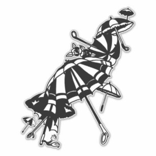 Sticker vol Parasols parapluies Illustration de l'art de l