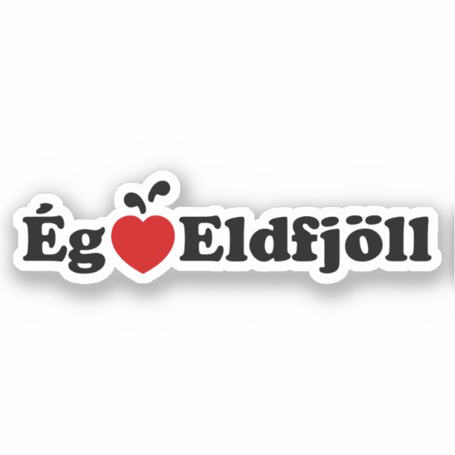 Sticker Volcans I Heart (Love) [Ég Elska Eldfjöll] (Recto)
