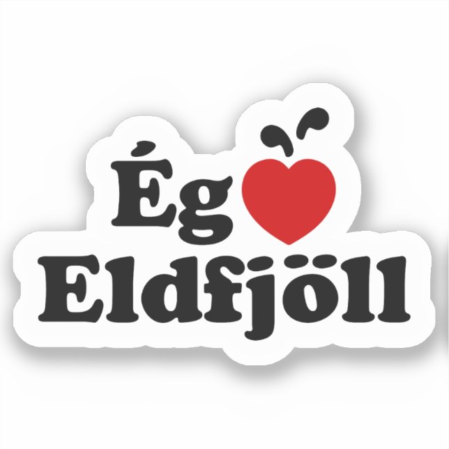 Sticker Volcans I Heart (Love) [Ég Elska Eldfjöll] (Recto)