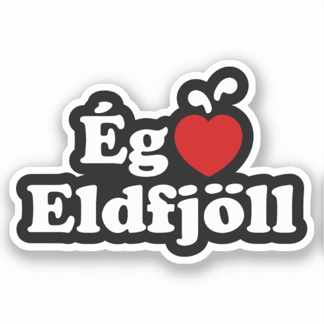 Sticker Volcans I Heart (Love) [Ég Elska Eldfjöll] (Recto)