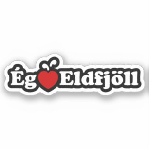 Sticker Volcans I Heart (Love) [Ég Elska Eldfjöll]