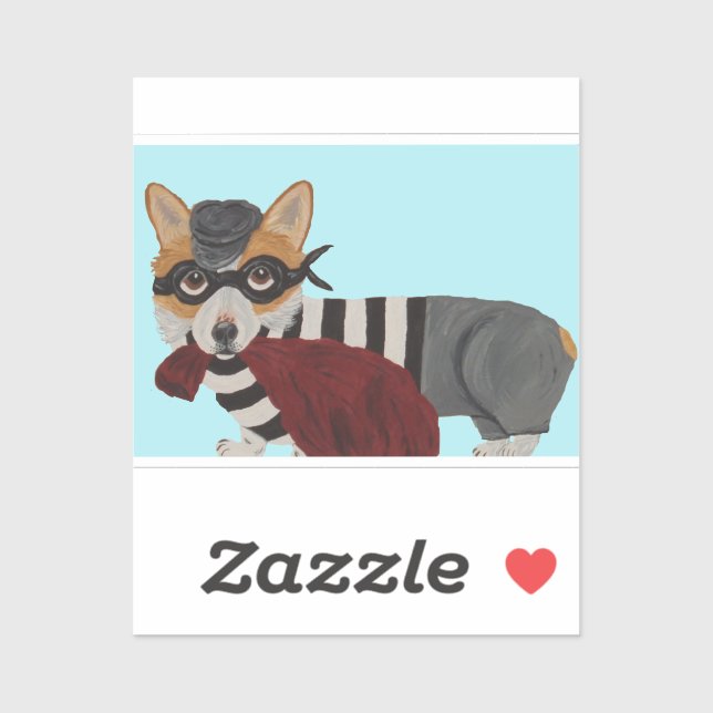 Sticker Voleur de friandises pour Corgi gallois  (Feuille)