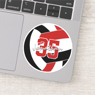 Sticker volley-ball rouge noir acheter des commandes simpl