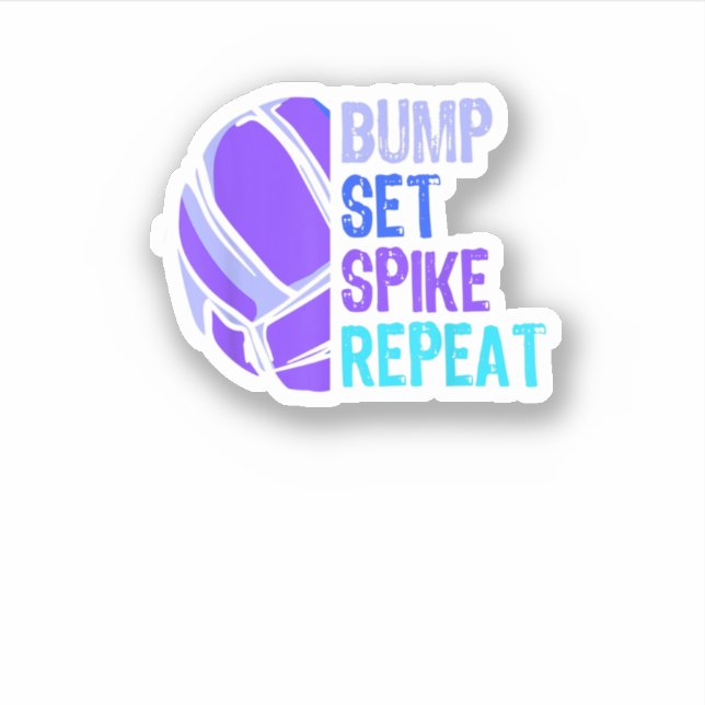 Sticker Volleyball Bump Set Spike Répétition Volleyball Pl (Devant)